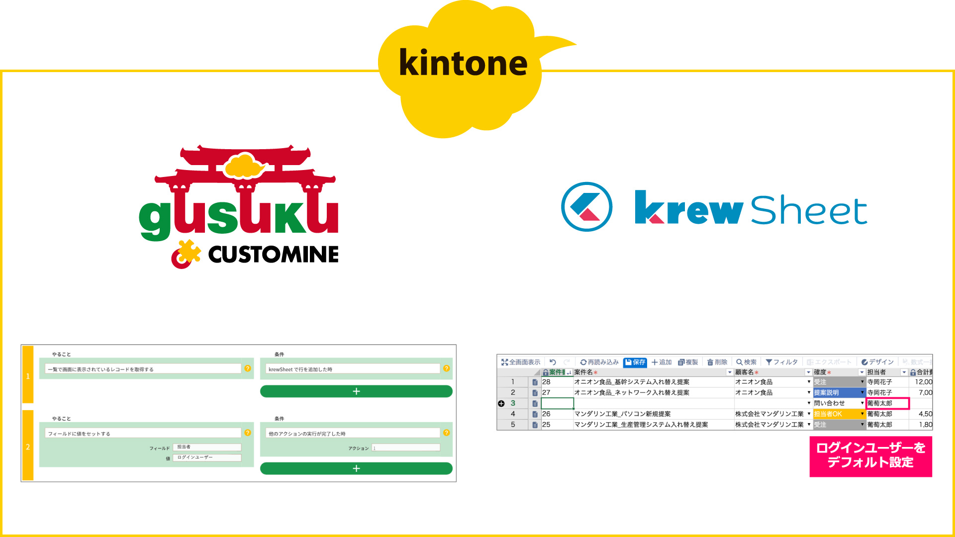 gusuku CustomineとkrewSheetの連携強化