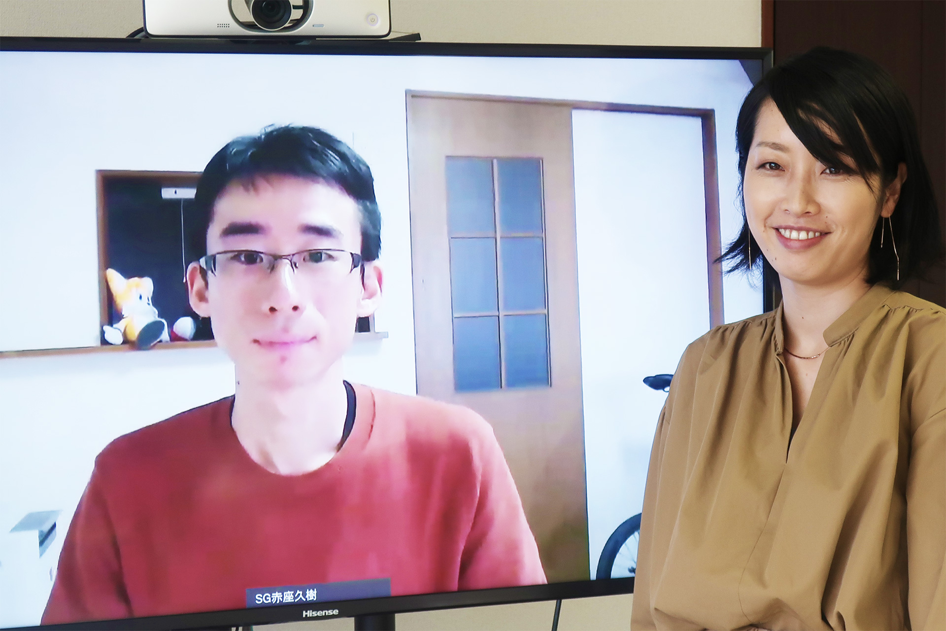 リモートワークで取材に応じていただいた ソニックガーデン 赤座 久樹様